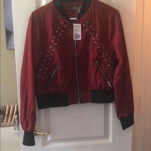 Forever 21 lace up bomber jacket